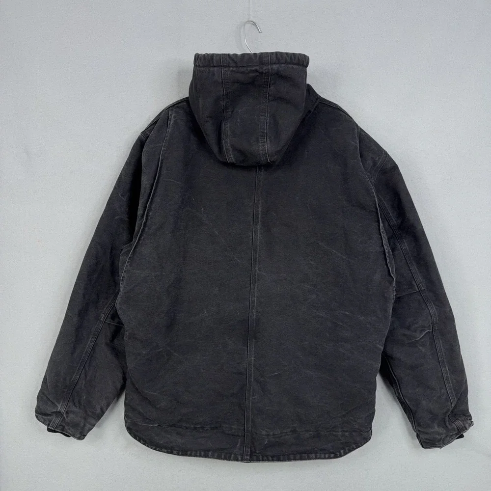 Carhartt Jacket Mens 2XL Tall Black Sandstone Detroit Sierra Workwear J141 Lined